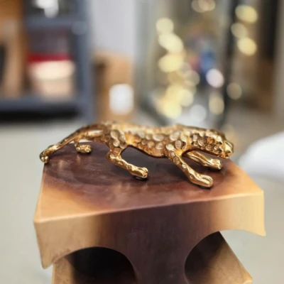 Golden Cheetah Sculpture