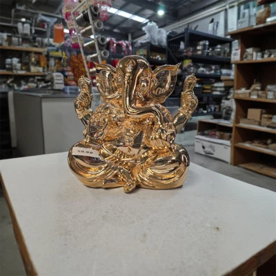 Divine Wisdom Golden Ganesha Idol