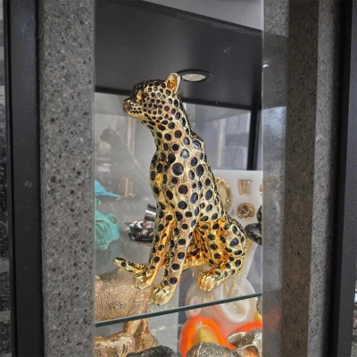 Golden Leopard Sculpture