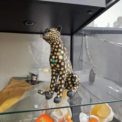 Black & Gold Leopard Sculpture